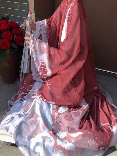 Women's RED Fairy Hanfu, Classic, Elegant, And Sophisticated, With A Loose Fit.  3-Piece Chinese Hanfu Set. Traditional Cultural Attire. Suitable For Balls, Graduation Ceremonies, Spring Festival Costume New Year's Celebrations, Parties, And Gatherings. Hanfu For All Seasons. Lady Costume  Clothing