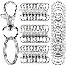 20/30/40/50/60/80/100 Pcs Rotary Hooks With Key Rings, High Quality Metal Swivel Lobster Claw Clips, Key Chains, Jewelry DIY Craft (32mm) - One Size - View 6