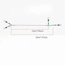 Avlcoaky 6 buc/lot 20 cm calamar pescuit lider rig cu mărgele luminoase pivotant Snap conector pentru caracatiță sepie mare apă sărată aborda - Multicolor - Vizualizare 6