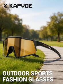 Gafas deportivas KAPVOE, gafas de ciclismo de carretera para exteriores para hombres y mujeres, gafas de bicicleta de montaña para pesca, correr, senderismo, golf, camping, accesorios de viaje - Blanco y Negro - Ver 3