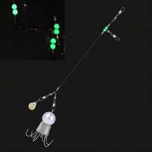 Avlcoaky 3pcs/Set 20cm Luminous Beads Swivel Snap Connector For Octopus Cuttlefish Sea Saltwater Tackle Squid Fishing Leader Rig With - Multicolor - View 6