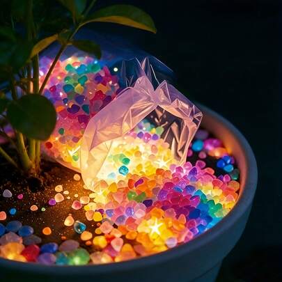 2000pcs Glow-In-The-Dark Stones, For Outdoor DIY Decor, Aquarium, Garden, Bonsai, Pathway, Fish Tank, Planter, Party, Miniature Landscape, Holiday Decoration - Durable Gardening Accessories