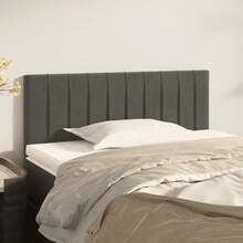 vidaXL Tête de lit Gris foncé 100x5x78/88 cm Velours - Gris - Voir 1
