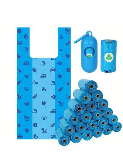 4 cuộn 60 túi rác có hộp đựng, túi đựng tã dùng một lần tiện dụng cho bé sơ sinh/trẻ nhỏ khi ra ngoài.