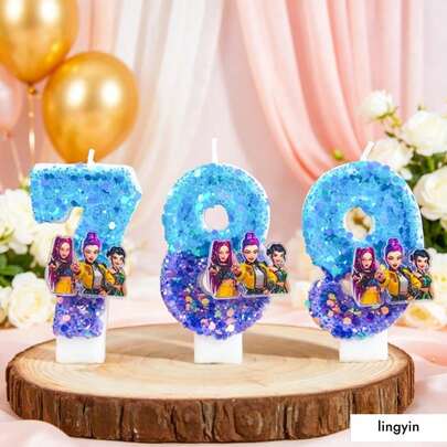 Hasbro 1pc Korean Trending Magic Hunter Themed Numeric Candles 0-9, Numeric Candles, Baptism Cake Insert, Birthday Cake Decor, Gift
