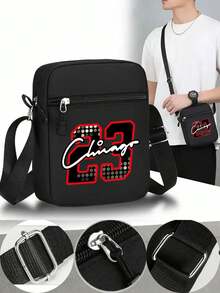 Bộ 1/2 mũ lưỡi trai in chữ cái Chicago và số 23 kèm túi đeo chéo unisex, phong cách đường phố, thể thao ngoài trời, mũ vành phẳng có thể điều chỉnh và túi đeo vai, quà tặng cho bản thân hoặc bạn bè, lễ hội, du lịch. - Nhiều màu - Xem 3