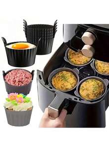1/2 khuôn nướng bánh bằng silicon dùng cho nồi chiên không dầu, khuôn nướng bánh muffin, bánh tart, phụ kiện nhà bếp, dụng cụ làm bánh, đồ dùng tự làm. - Xem 7