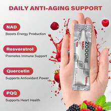 ZOOONE 1000mg NAD+ Berry Flavor Drink Mix For Skin Aging Support, Energy, And Focus - 30 Pack - - Berry - View 3