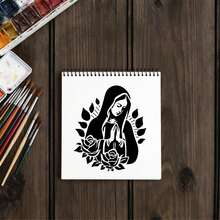 Reusable Washable Rose Painting Template, Suitable For DIY Creation, Fabric, Paper, Canvas, Art Design, DIY Religious Projects - A - View 3