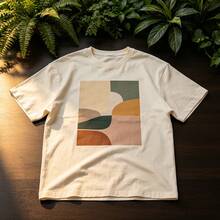 Cotton T-Shirt With Artistic Motif In Soft Style - White - View 5