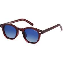 SJ2316 - anteojos de sol cuadradas retro clásico para mujeres y hombres - Borgoña/Azul Grading - Ver 2