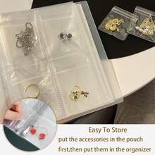 160-Slot Multi-Functional Portable Plastic Jewelry Storage Case, Travel Jewelry Organizer Box - Anti-Oxidation Bag, Large Capacity Display For Earrings, Rings - A - View 9