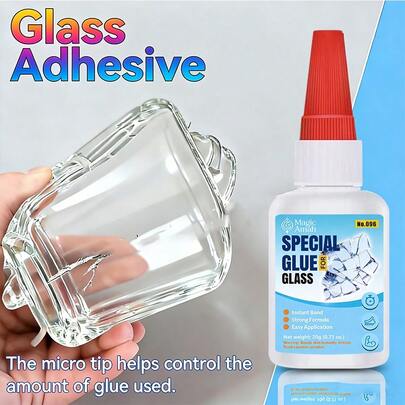 1-3 piezas de 20g de pegamento para reparación de vidrio, adhesivo instantáneo transparente de alta resistencia, pegamento transparente de secado rápido para reparar vidrio roto