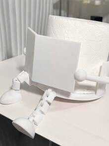 Cute Toilet Paper Holder, Designed As Book And Coffee - Made Of Plastic, Freestanding Design, Suitable For Bathroom, Can Hold Standard Size Toilet Paper Rolls, A Fun Decorative Accessory And Gift For Bathroom Decor, Lively Design, Sturdy Structure. - Multicolor - View 16