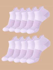 1/3/5 Pairs Women Short Ankle Socks, Shallow Mouth Sports Socks For Spring/Summer, Suitable For Fitness, Badminton, Running - Multicolor - View 8
