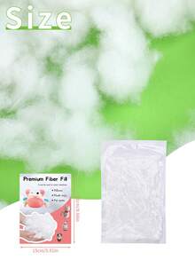 150/250/350g Relleno de poliéster, relleno de fibra premium blanco para manualidades, relleno de ganchillo, relleno para animales de peluche, guata de algodón - Empaque sellado - Blanco - Ver 4