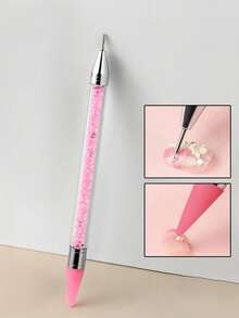 Caneta de Pontilhado de Unhas 2 em 1, Aplicador e Removedor de Strass, Lápis de Cera, Brocas de Broca de Unha com Flor de Cristal, Adequado para Pintura DIY, Bordado, Arte de Unhas - Multicolorido - Visão 3