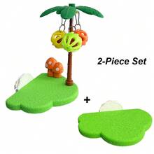 1pc Cloud/Palm Tree Bell Perch, Parrot Climbing Scratching Toy, Bird Jumping Platform Entertainment Toy, Hamster Jumping Platform, Bird Cage Decor Parrot Resting Rack, Suitable For Birds And Small Pets All Seasons - Multicolor - View 17