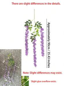 8件套紫藤花藤，仿真紫藤花，浅紫色紫藤花环，人造花环，适用于婚礼花园装饰、婚房背景、户外庭院花园装饰 - 彩色 - 查看 9
