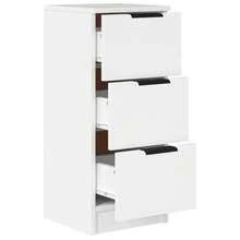 vidaXL Buffets 2 pcs blanc 30x30x70 cm bois d'ingénierie - Multicolore - Voir 5