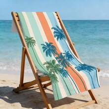 1pc Ultra Soft Coconut Tree Microfiber Beach Towel, Home Decor, Suitable For Beach, Swimming Pool, Camping And Travel, Extremely Comfortable - C - View 7