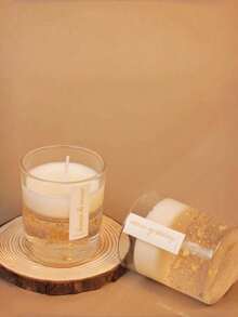 Ensemble cadeau de bougies parfumées en verre avec feuille d'or de luxe, série de cire de soja lavande, crème, vanille, décoration de parfum de maison longue durée, crée une atmosphère chaleureuse, convient pour la chambre, le salon, la salle de bain et le bureau, parfait pour le Ramadan, l'Aïd, la saison des mariages et la décoration d'anniversaire - Multi-parfums - Voir 7