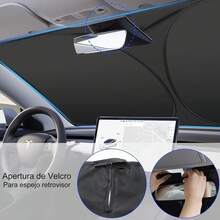 Parasoles de Coche, Parasol para Auto Parabrisas, Parasol Plegable para Coche 6 Piezas - Protector Parabrisas con Bolsa de Almacenamiento, Apto para todoterrenos y la mayoría de turismos - 1 - Ver 4