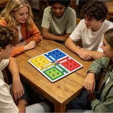 LUDO Board Game With Numbered Pieces And Dice - Classic Strategy Tabletop Game Suitable For Family Game Nights, Parties And Travel - Multipurpose Board Can Be Used For Pieces - 2-4 Player Competitive Game - Multicolor - View 2