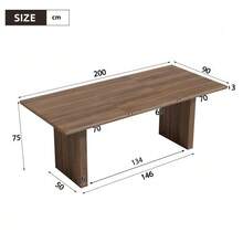 Extendable Dining Table 140/200 X 90 Cm, Suitable For 6-8 People, Rectangular Tabletop, Reinforced Tabletop, Simple Style Extendable Dining Table, Oak Color. - Brown - View 4