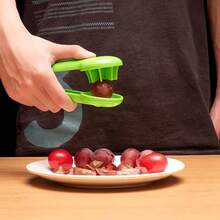 1/2pcs Grape, Cherry Tomato And Strawberry Slicer | Green Multifunctional Fruit & Vegetable Slicer | Blade-Free Design | Easy-To-Use Kitchen Tool | Quickly Slice Grapes, Cherry Tomatoes, Strawberries And Small Fruits | Great For Salads, Snacks And Party Platters | Compact And Lightweight | Essential Kitchen Accessory For Daily Fruit Cutting - Multicolor - View 5