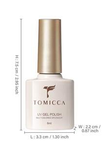 TOMICCA 金色亮片凝膠指甲油，8ml/1瓶 浸泡式 UV/LED 凝膠指甲油，適合初學者居家 DIY、專業美甲沙龍或作為禮物 - 金色 - 查看 2