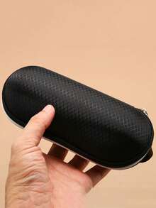1pc Mini Grid Fashion Glasses Case, Fashionable Lanyard, Portable Crush-Resistant EVA Eyeglasses Box, Anti-Drop - Multicolor - View 3