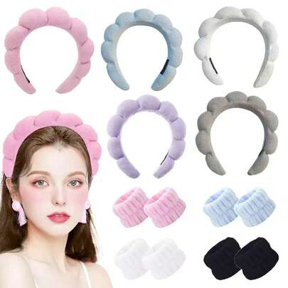 Băng đô cài tóc hình đám mây bằng vải dễ thương, màu trơn, chất liệu mút xốp, kiểu dáng cao, không gây áp lực, dùng để buộc tóc, quấn tóc che mặt, băng đô cho khuôn mặt nhỏ, phụ kiện tóc cho nữ, thích hợp cho việc gội đầu, spa, chăm sóc da, trang điểm hoặc tạo kiểu tóc, phụ kiện, băng đô cài tóc, vương miện cài tóc.