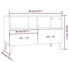 vidaXL Meuble TV Blanc brillant 80x36x50 cm Bois d'ingénierie - Multicolore - Voir 10