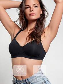 3pcs/Set Women's Comfortable Colorful Wireless Soft Cup Solid Color Bras - Multicolor - View 2