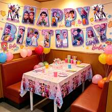 DOBBLE 1件 K-POP偶像主题生日字母横幅，全字符生日快乐挂旗，派对墙面装饰节日三角旗 - 彩色 - 查看 1