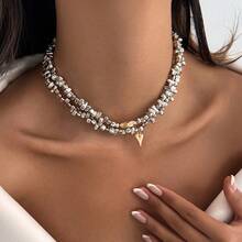 2-Piece Retro Punk Acrylic Geometric Pendant Necklace Set For Women - Nhiều màu - Xem 4
