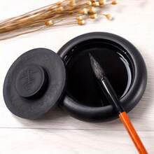 Chinese Calligraphy Round Inkstone, Scale Ink Writing Use, Round Inkstone - A - View 2