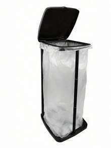 1pc Foldable Plastic Trash Can | Adjustable Height Portable Trash Bag Holder | Rectangular Non-Electric Outdoor And Kitchen Garbage Bin | Multi-Functional Expandable Trash Bag Rack - Multicolor - View 5