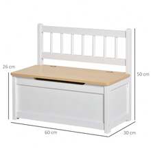 2 In 1 Wooden Toy Box, Seat Storage Bench, Storage Chest Cabinet Organiser, With Safety Pneumatic Rod - T0001-01-14758 - 查看 10