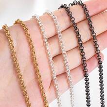 1m Fashion Embossed Round O-Shape Copper Chain, Suitable For DIY Handmade Bracelet, Necklace, Jewelry Accessories - DIY Chain - View 6