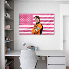 2D Flat - 2D Flat - Single Piece 2D Flat, Oscar Piastri Pink US Flag – Racing Wall Banner, Driver Fan Room Decoration, Sports Bedroom Wall Art - 1PC - Xem 5