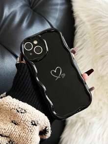 Ốp lưng điện thoại mềm mại vẽ hình trái tim, tương thích với iPhone 17/17 Pro Max, 16/16 Pro/16 Pro Max, 15, XR, 7P/8P, P12 Pro Max, P13 Pro Max, P14 Pro Max, P13, P14, P11, P12, P14, XS/S/XS Max/7/8, ốp bảo vệ dày dặn, dễ thương và thời trang. - Nhiều màu - Xem 3