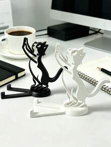 Adjustable Cat Elements Detachable Cat-Shaped Desk Phone Holder Cartoon Creative Desktop Decor Mother's Day Gift - Multicolor - View 1