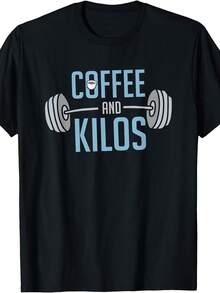 Coffee And Kilos - Weightlifting T-Shirt - Hitam - View 1