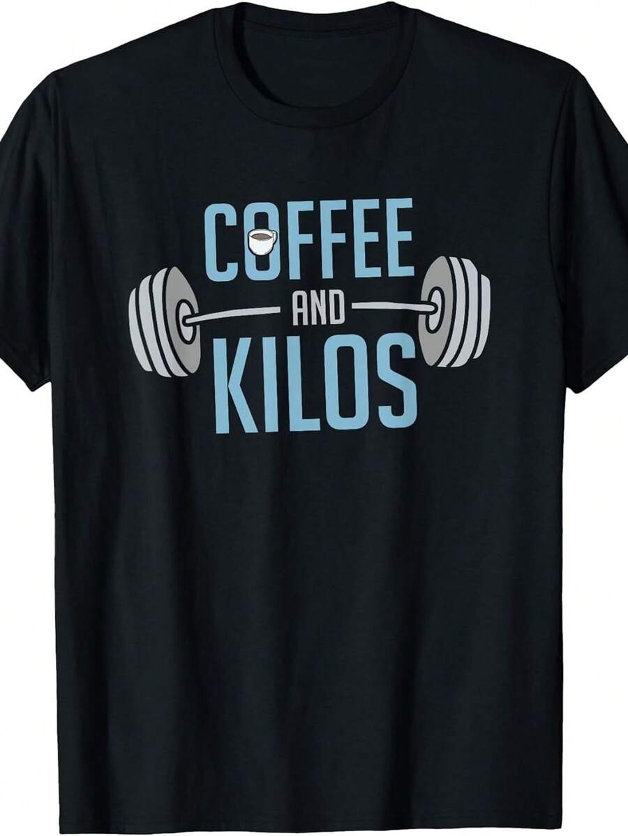 Coffee And Kilos - Weightlifting T-Shirt - Hitam - View 1