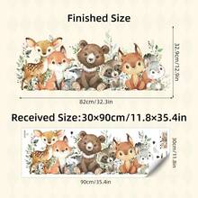 Encantadores adhesivos de pared con animales - Pegatinas autoadhesivas de mapache, conejo, ciervo y oso para dormitorio, sala de estar, entrada - Acabado mate, decoración del hogar extraíble de PVC por BRUP, Creativo, Porche - Animales adorables sentados en - Ver 4