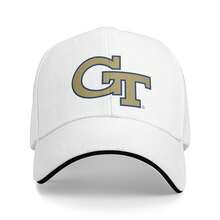 Georgia Tech Yellow Jackets Logo Cotton Canvas Structured Baseball Cap, Adjustable, Lightweight & Stylish Hat For Outdoor Activities - trắng - Xem 1