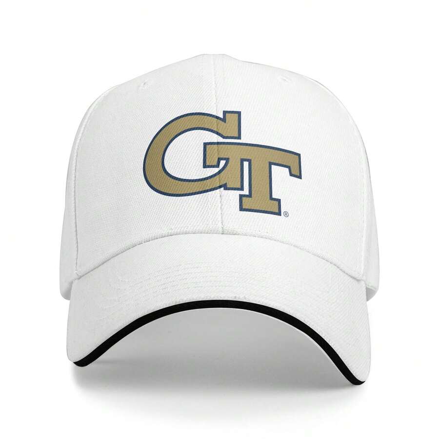 Georgia Tech Yellow Jackets Logo Cotton Canvas Structured Baseball Cap, Adjustable, Lightweight & Stylish Hat For Outdoor Activities - trắng - Xem 1