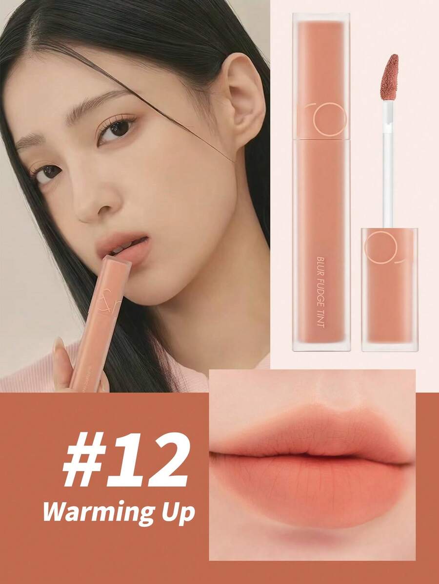 Rom&Nd Blur Fudge Tint #12 Warming Up 5g 1支 奶油絲絨霧面唇彩 暖裸杏色 刮棒刷頭 易暈染 不易移染 適合暖色調膚色 日常通勤妝容 - 12 暖系奶杏 - 查看 1